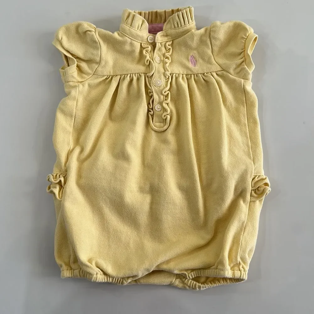 Bundle of 2 Baby Girls Romper Ralph Lauren Size 3 and 9 Month